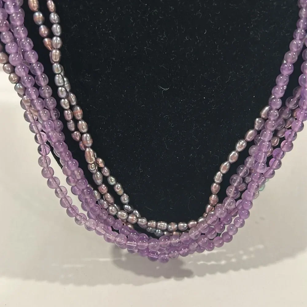 NWOT Joan Rivers Multi Layers Purple Necklace